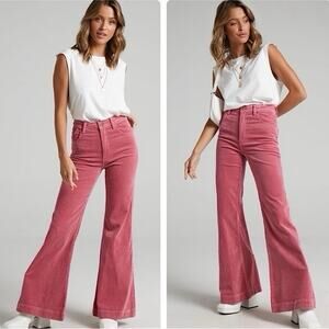Sz 24 Rollas East coast Flare Jean Rose Pink Corduroy
